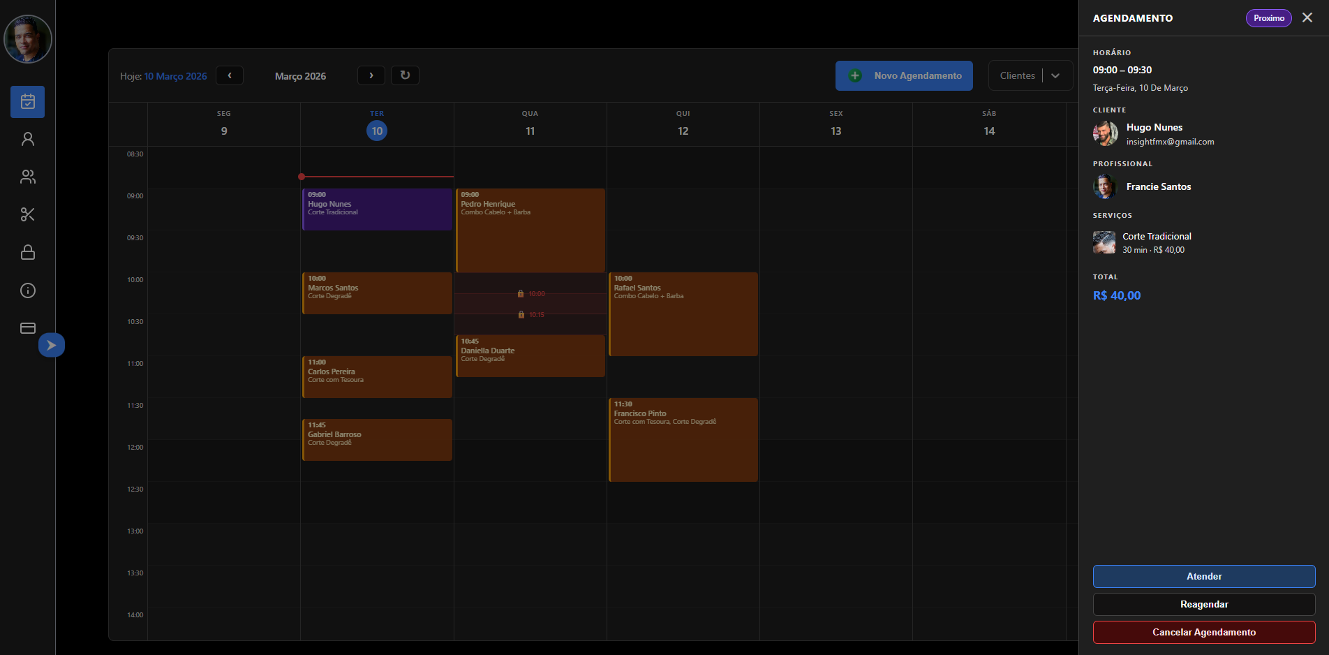 Painel de Agendamento